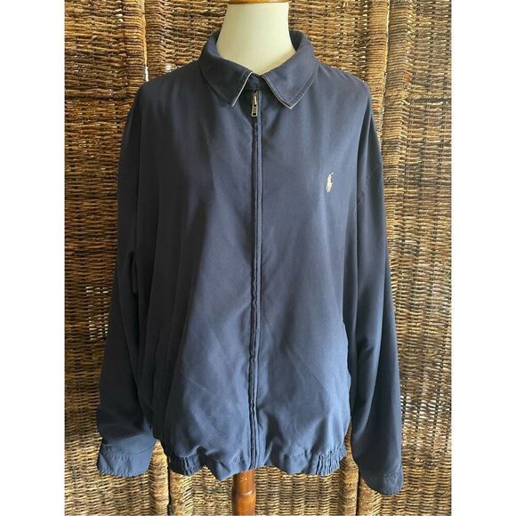 Polo by Ralph Lauren Mens Vintage Harington Jacket Full Zip Collared Navy Blue X - Picture 12 of 14